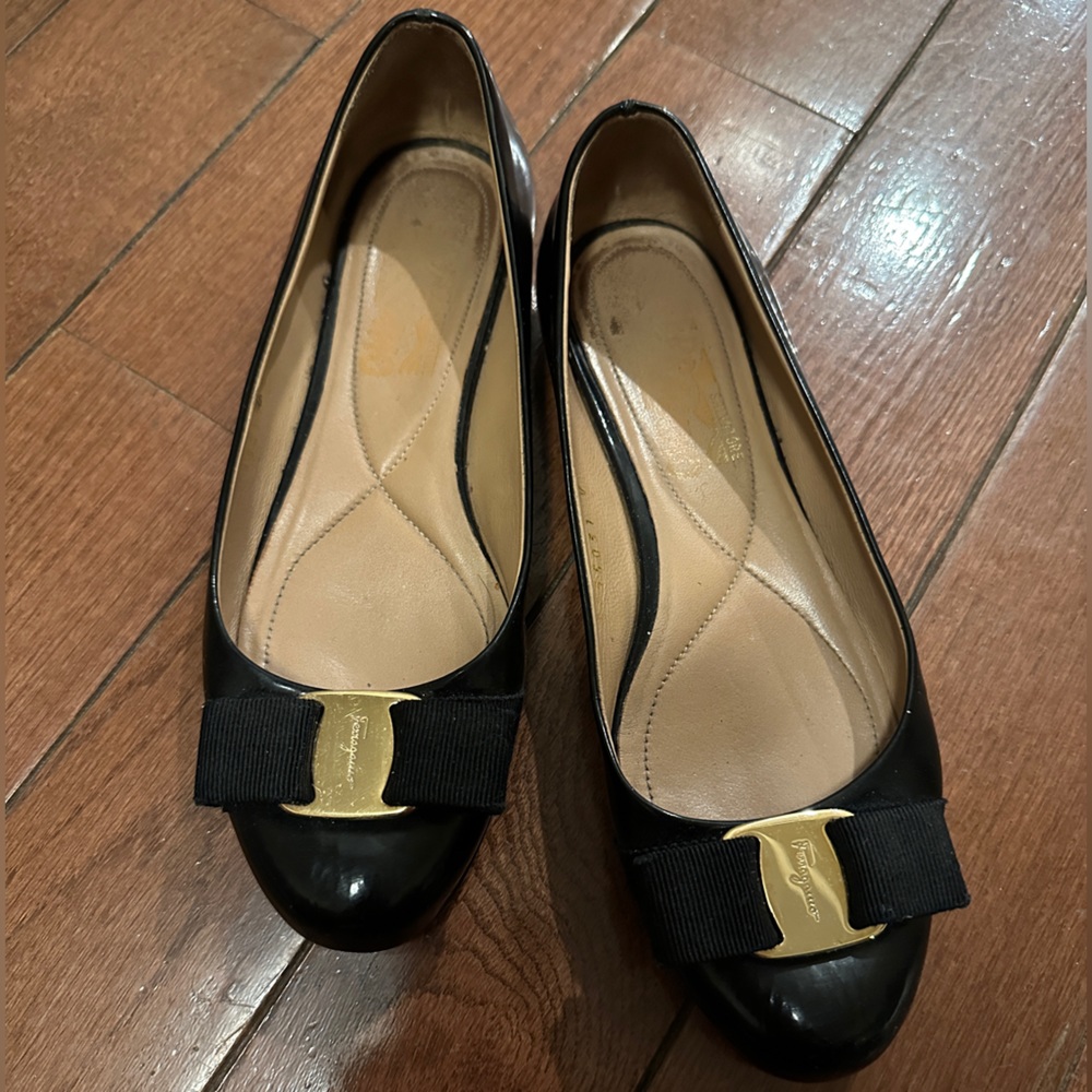 Salvatore Ferragamo Black Flats